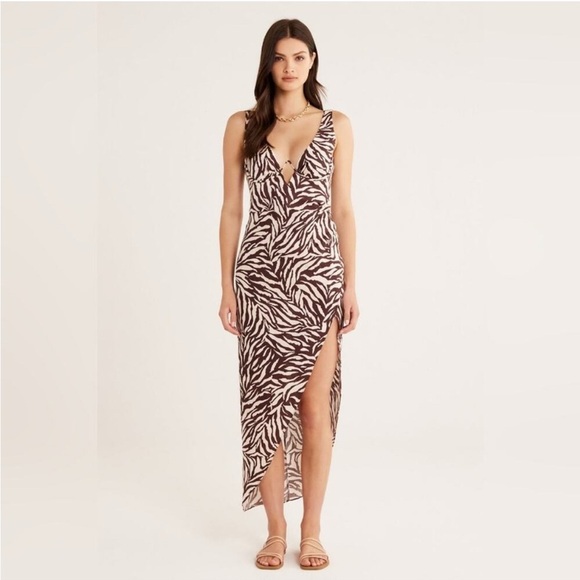 Rumer The Label Cyrus Zebra Maxi Dress XS - Picture 2 of 6